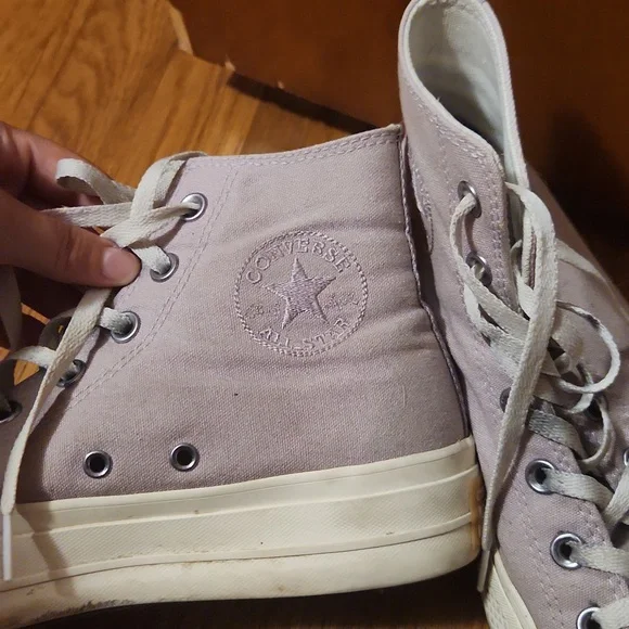 Converse Gray and White High-Top Sneakers - Picture 2 of 4
